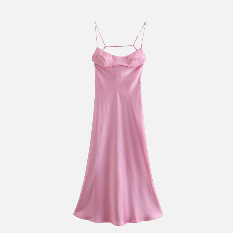 Velqlo | Robe de soirée en satin pour femme, coupe élégante, dos nu