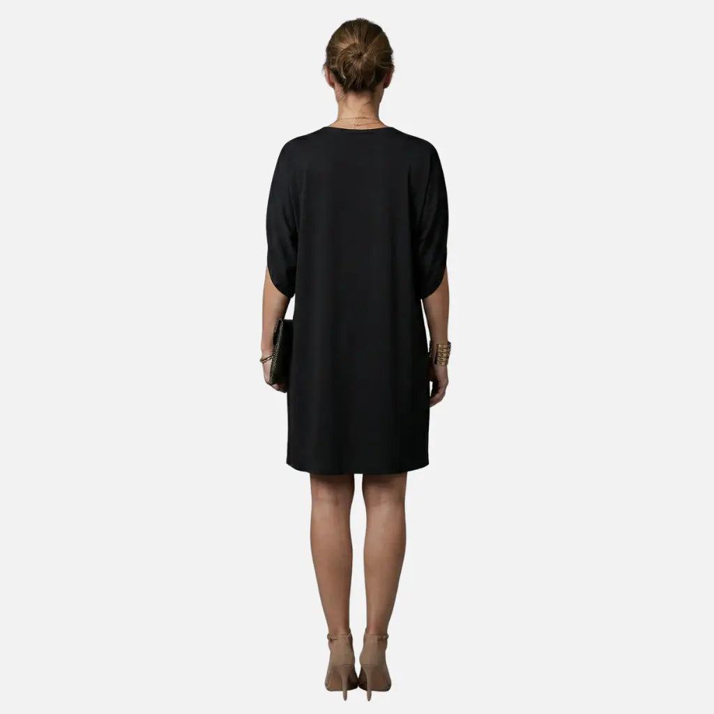 Velqlo | Robe midi plissée élégante à col en V pour femme