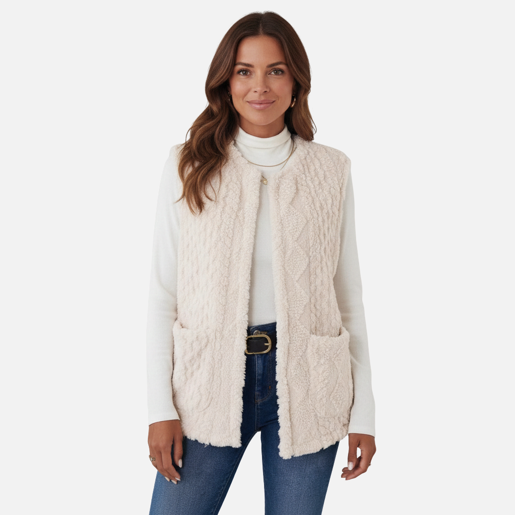 Velqlo | Cardigan en peluche pour femme Coupe décontractée pour tous les jours