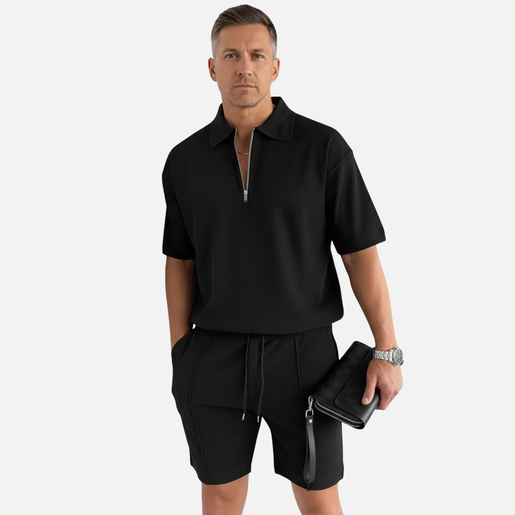 Velqlo | Ensemble polo et short légers pour homme coupe décontractée