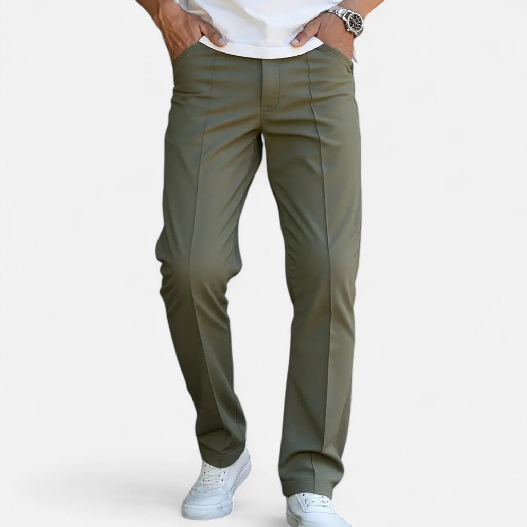 Velqlo | Pantalon pour Hommes Jambe Droite Smart Casual Coupe Régulière