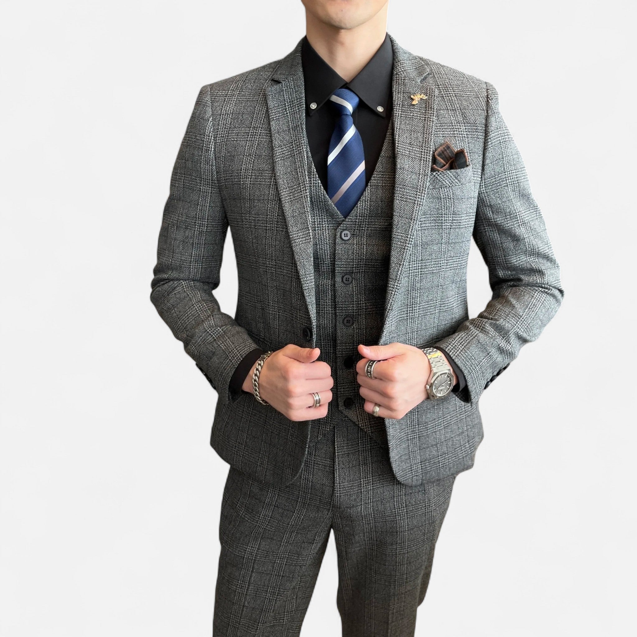 Velqlo | Costume Tuxedo 3 Pièces pour Homme Style Anglais