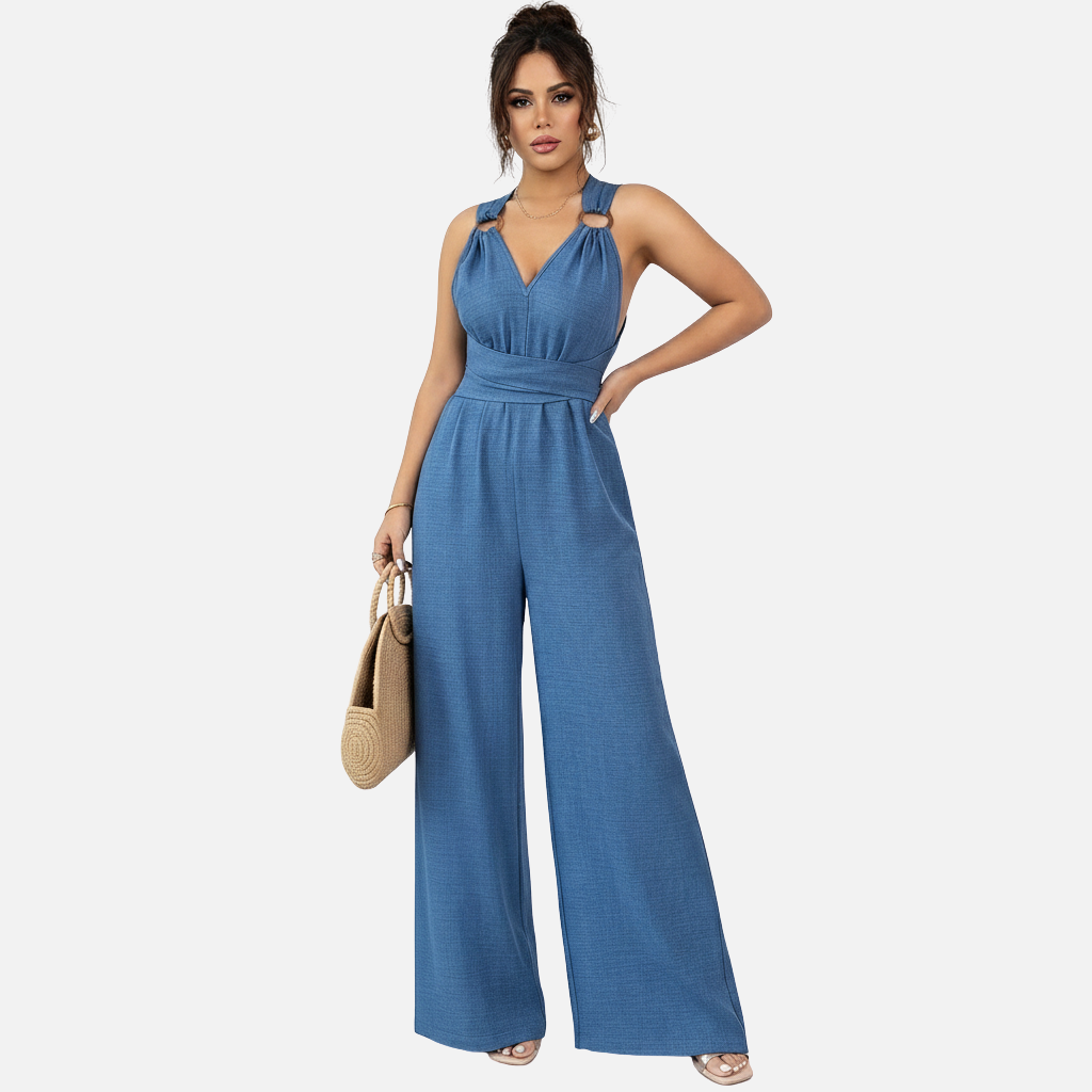 Velqlo | Combinaison habillée dos nu pour femme, coupe large