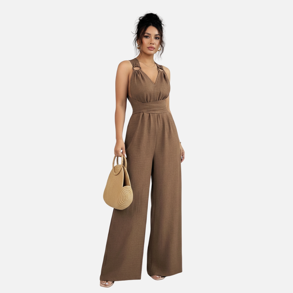 Velqlo | Combinaison habillée dos nu pour femme, coupe large