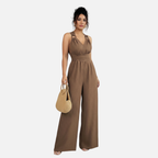 Velqlo | Combinaison habillée dos nu pour femme, coupe large