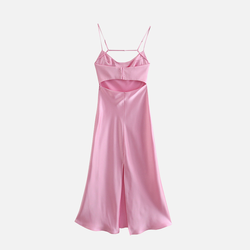 Velqlo | Robe de soirée en satin pour femme, coupe élégante, dos nu