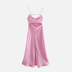 Velqlo | Robe de soirée en satin pour femme, coupe élégante, dos nu