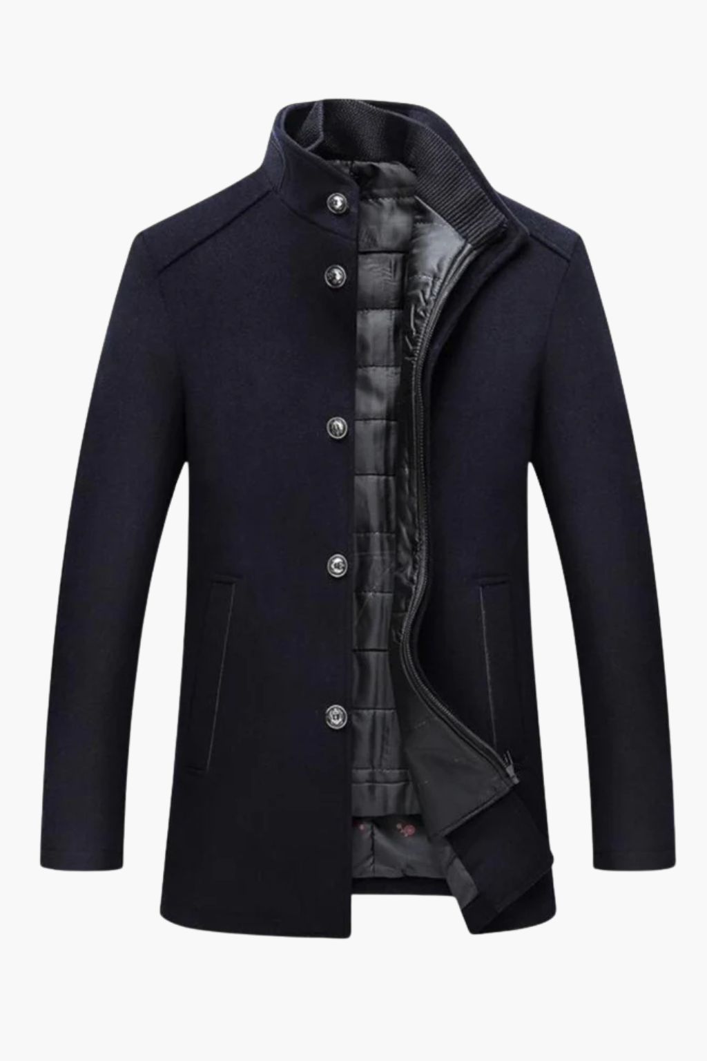 Manteau Long en Laine Mélangée pour Homme Velqlo