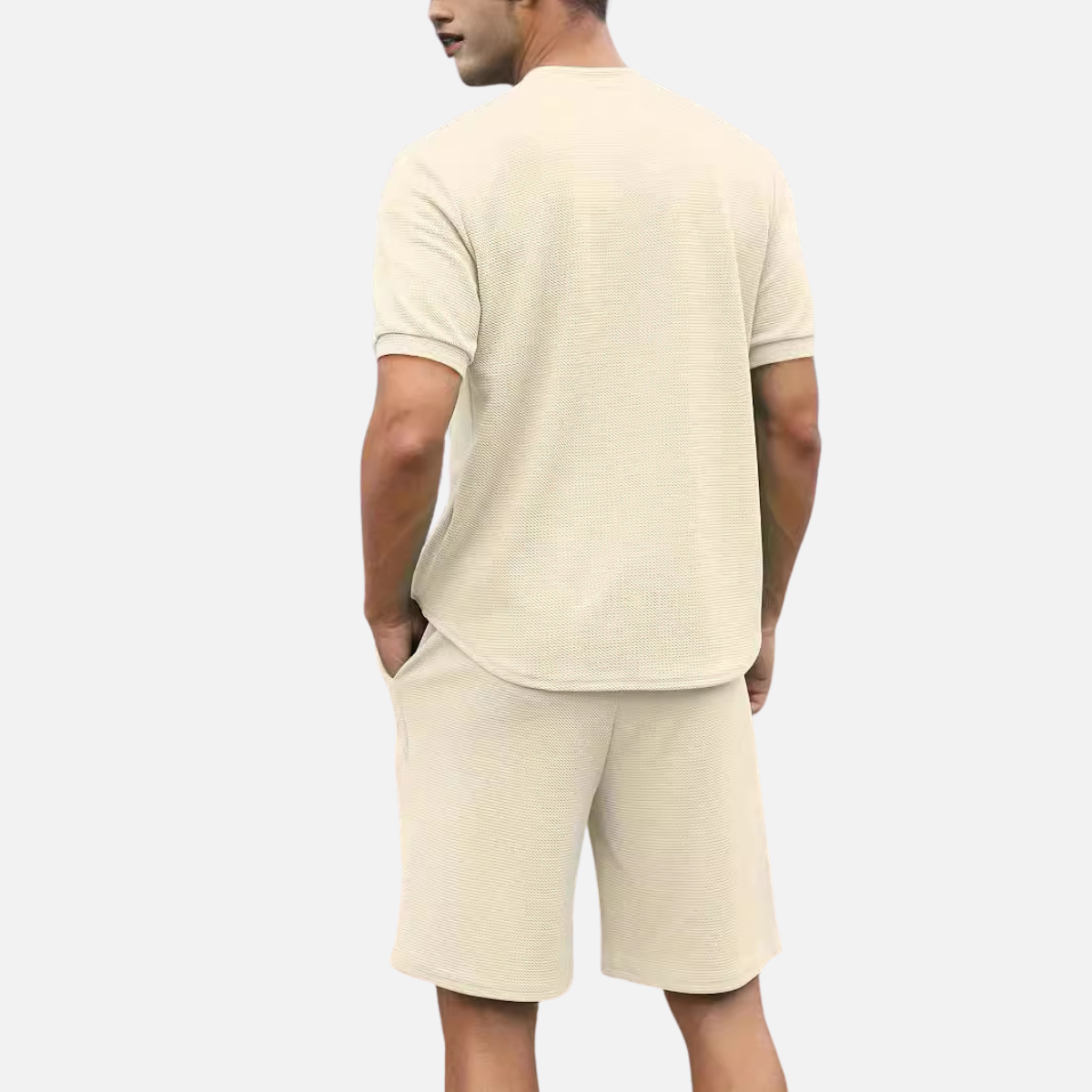 Velqlo | Ensemble chemise zippée à manches courtes et pantalon pour homme