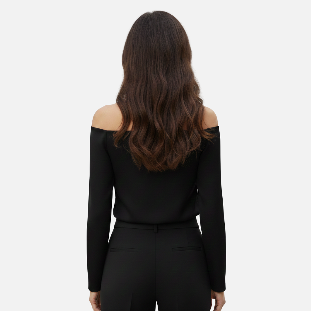 Velqlo | Chemisier à manches longues et col bénitier pour femme, pour le printemps