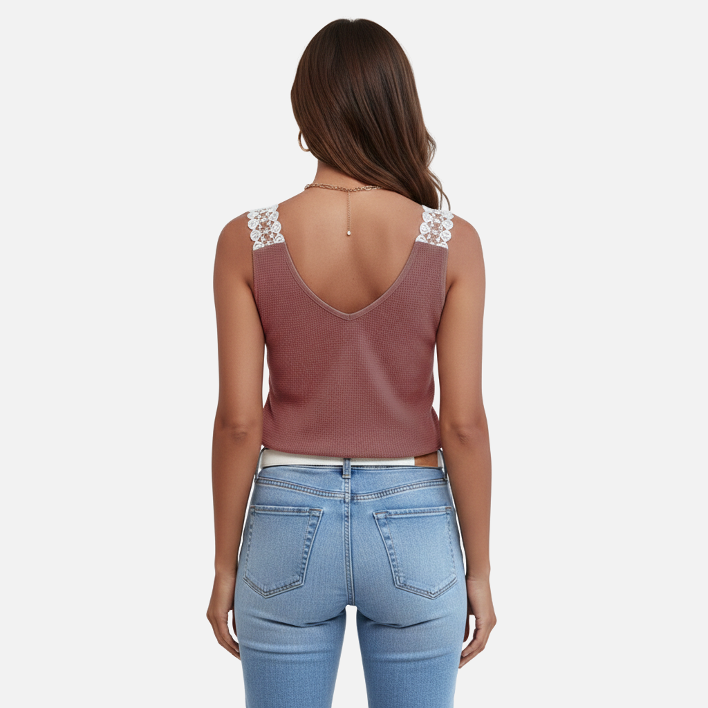 Velqlo | Débardeur sans manches en dentelle pour femme, tenue décontractée pour l'été