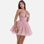 Velqlo | Robe midi dos nu pour femme – Coupe ajustée à taille haute