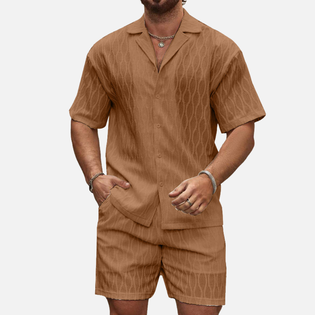 Velqlo | Ensemble deux pièces pour homme pour l'été chemise légère et short