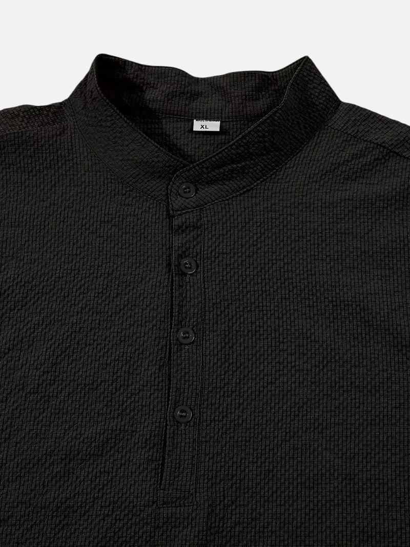 Velqlo | Chemise Henley pour hommes à manches longues, coupe classique