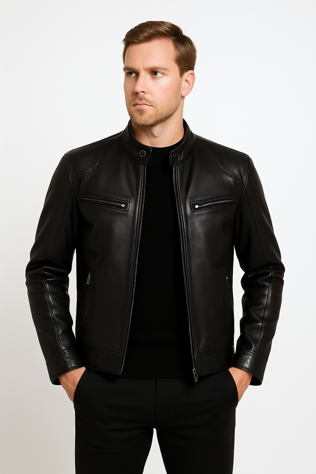 Veste en Cuir pour Hommes Velqlo