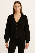 Cardigan en Tricot à Col V pour Femmes Velqlo