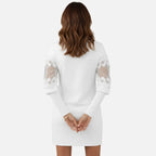 Velqlo | Robe élégante à col en V en dentelle pour femmes, idéale pour les occasions spéciales