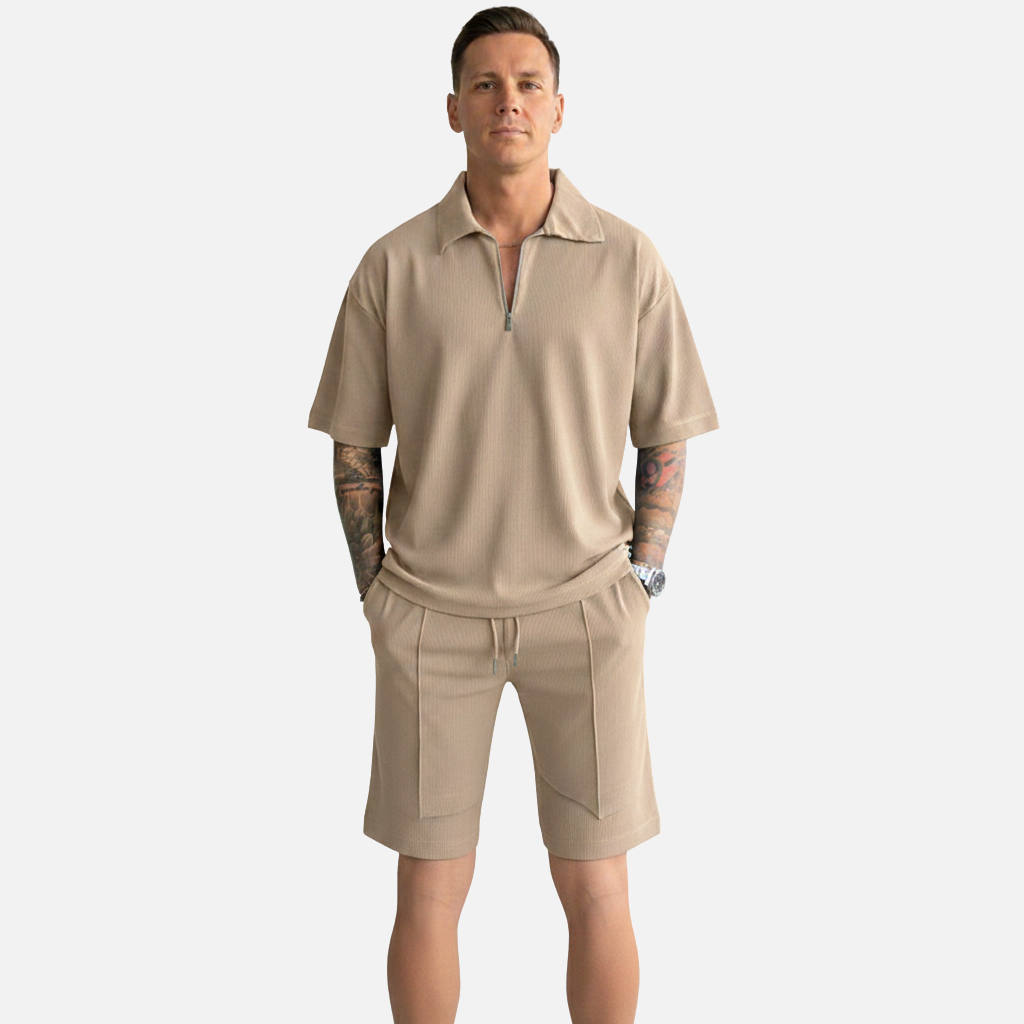 Velqlo | Ensemble polo et short légers pour homme coupe décontractée