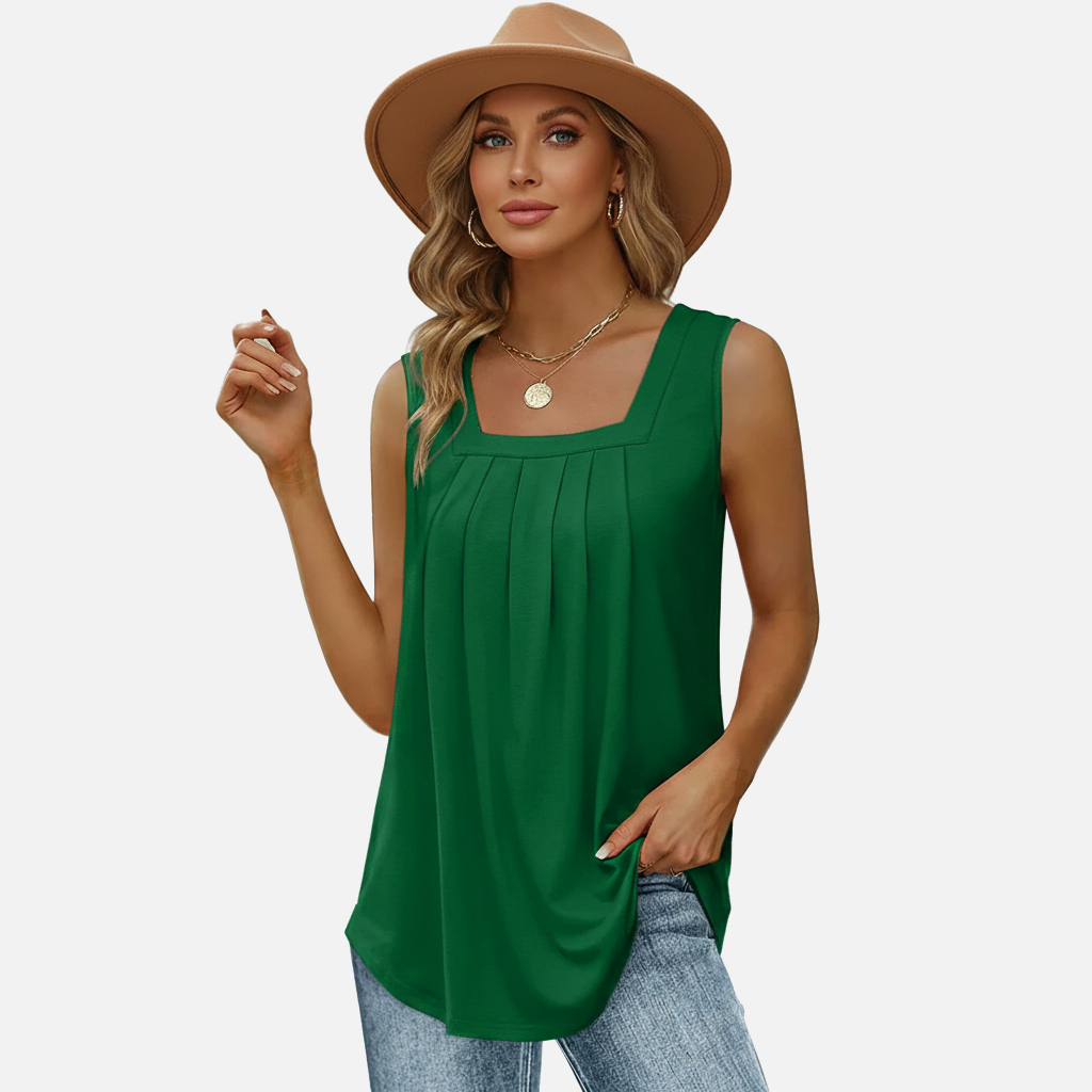 Velqlo | Débardeur ample à encolure carrée pour femme, chemise d'été