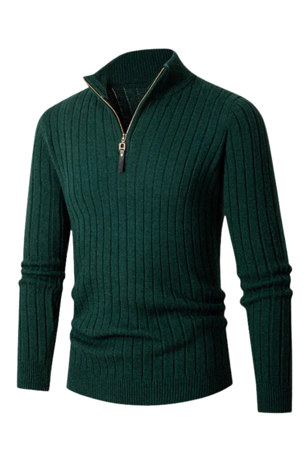 Pull à col montant zippé demi pour homme Velqlo – Tricot en mélange de cachemire