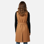 Velqlo | Gilet en daim pour femme, coupe ajustée, style rétro élégant