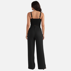 Velqlo | Ensemble pantalon à bretelles slim fit pour femme Tenue habillée