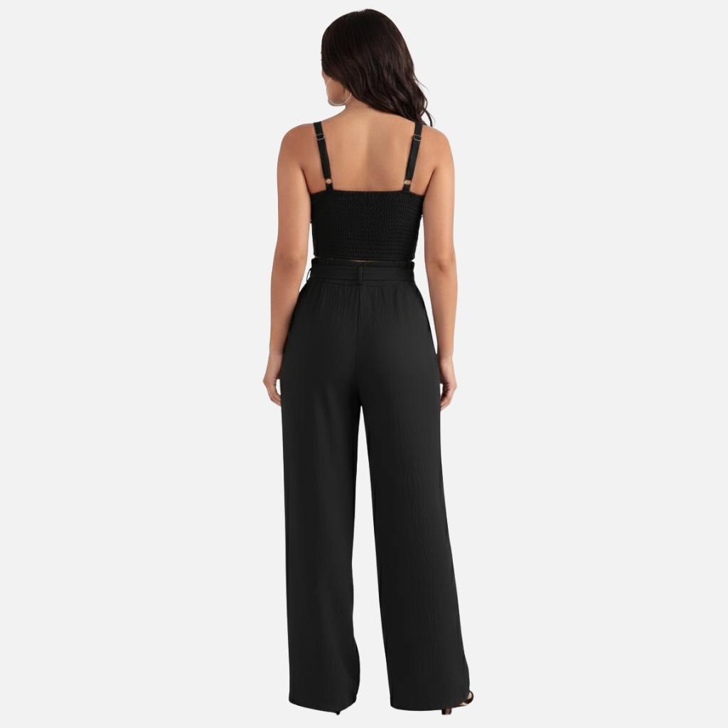 Velqlo | Ensemble pantalon à bretelles slim fit pour femme Tenue habillée