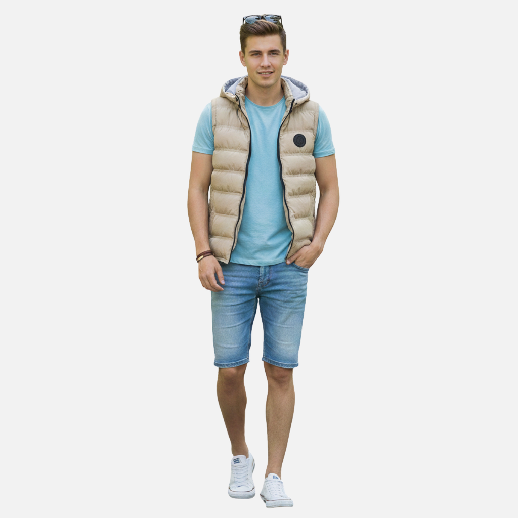 Velqlo | Gilet en Coton Respirant Homme Coupe Ajustée Superposition