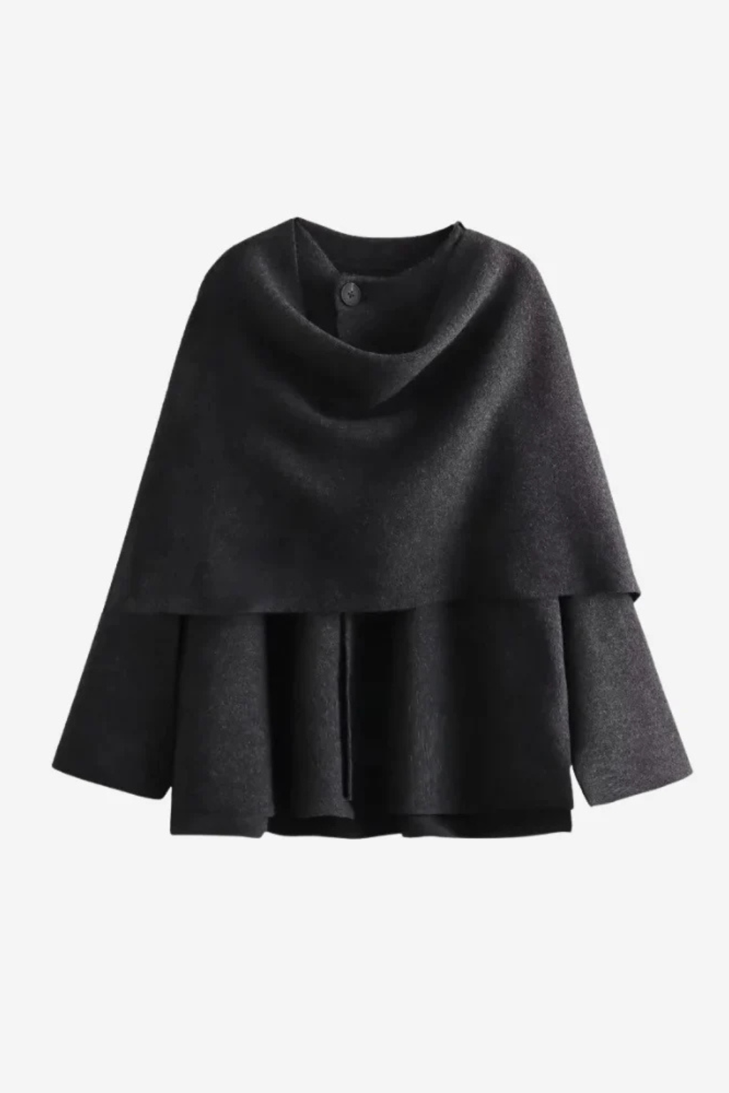 Manteau Femme en Laine Mélangée Velqlo avec Col Écharpe