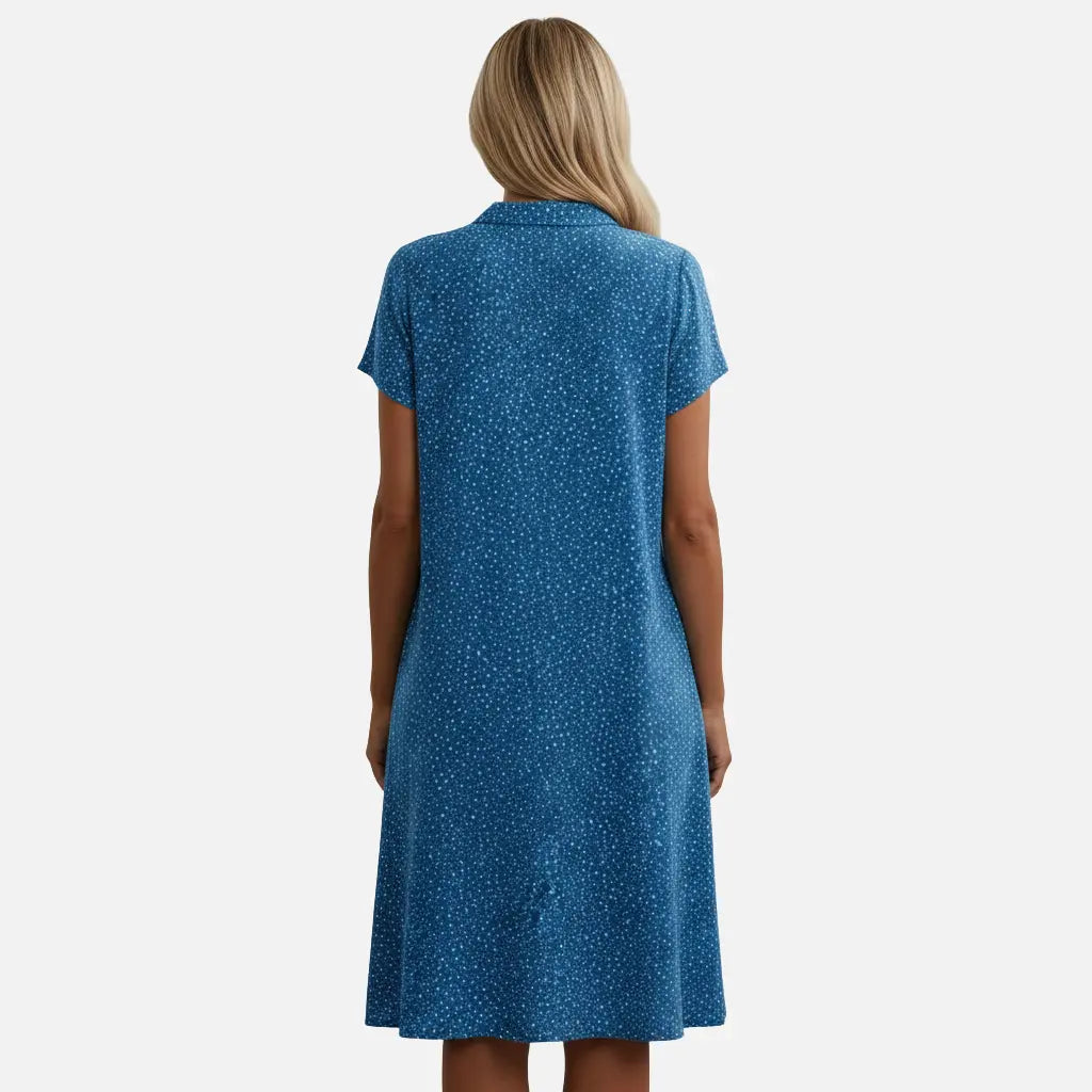 Velqlo | Robe midi à pois pour femme, coupe décontractée et légère