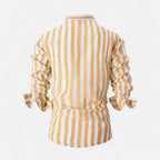 Velqlo | Chemise à Rayures en Lin Mélangé – Fraîcheur Estivale et Allure Riviera Homme