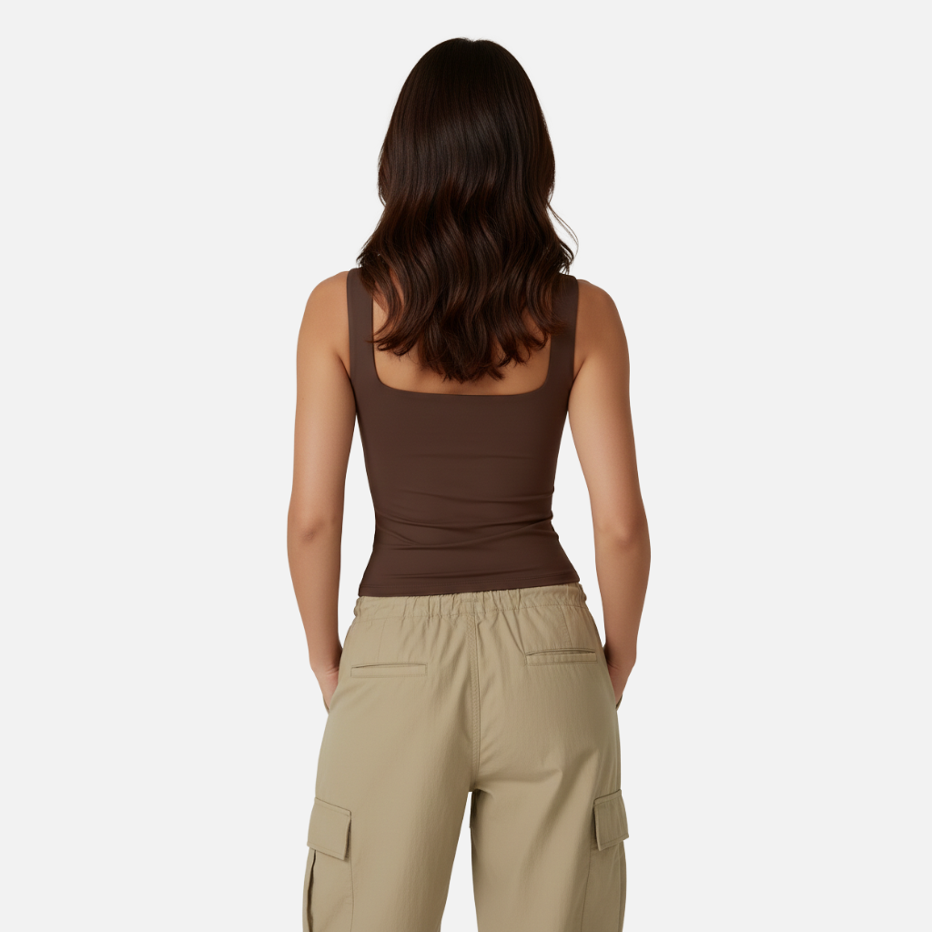 Velqlo | Débardeur slim fit à encolure carrée pour femme, idéal pour l'été