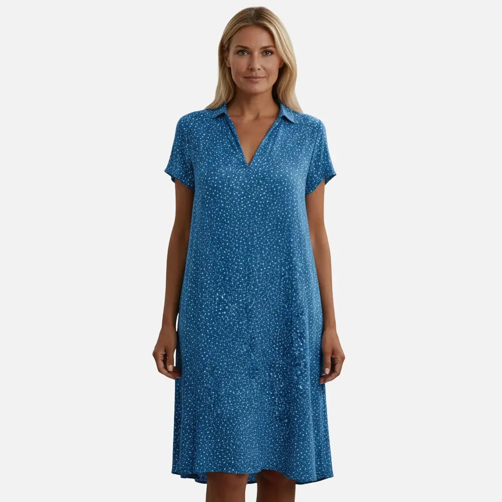 Velqlo | Robe midi à pois pour femme, coupe décontractée et légère