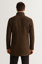 Manteau Long en Laine Mélangée pour Homme Velqlo