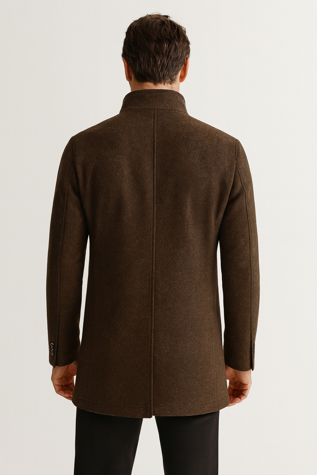 Manteau Long en Laine Mélangée pour Homme Velqlo