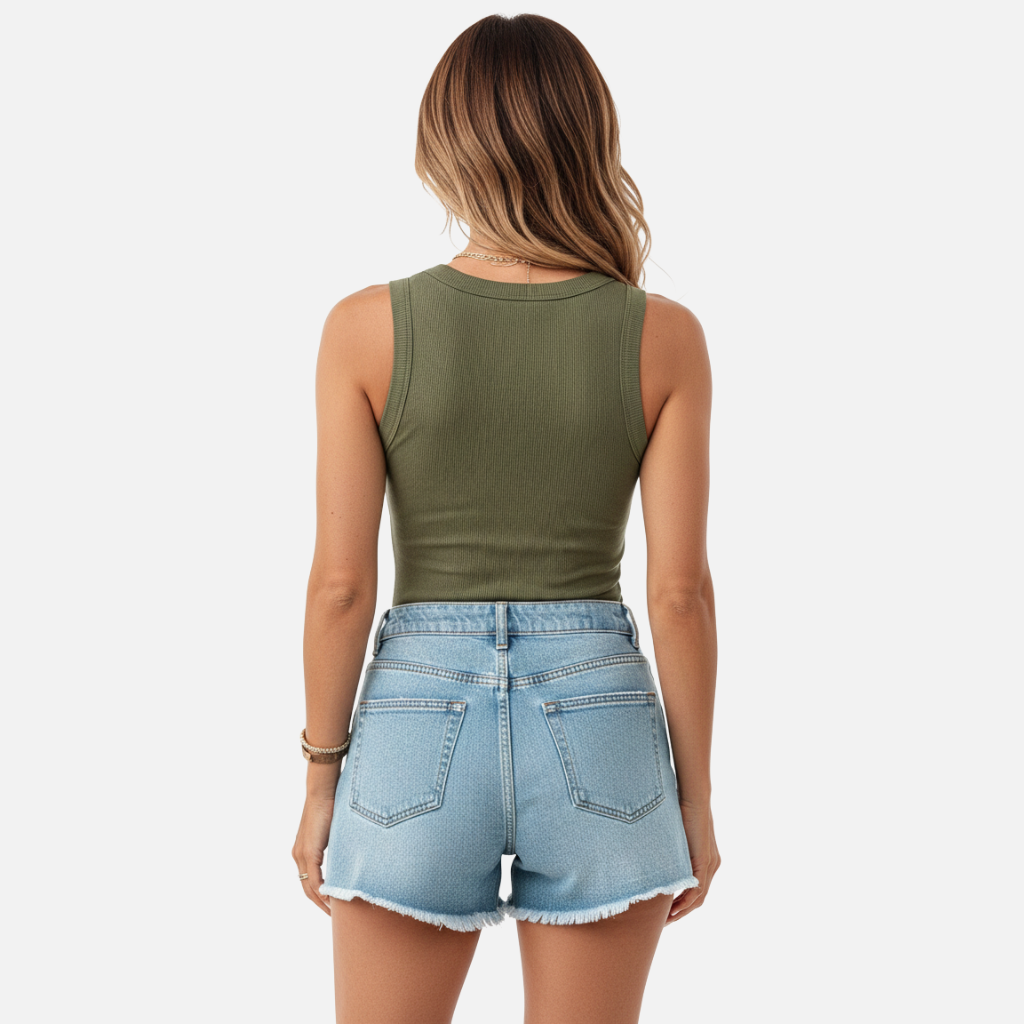 Velqlo | Débardeur sans manches pour femme avec soutien-gorge intégré, coupe ajustée