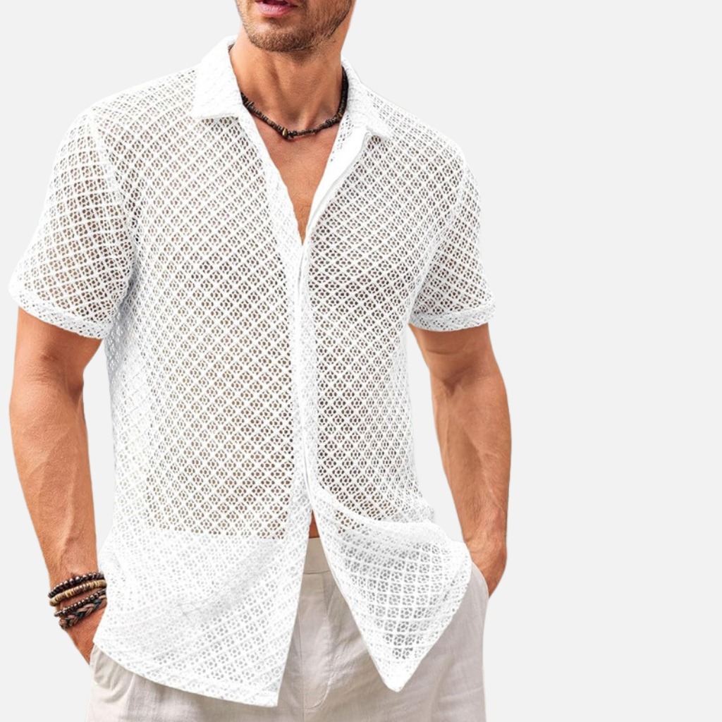 Velqlo | Chemise en maille de luxe pour homme Vêtements de plage d'été respirants
