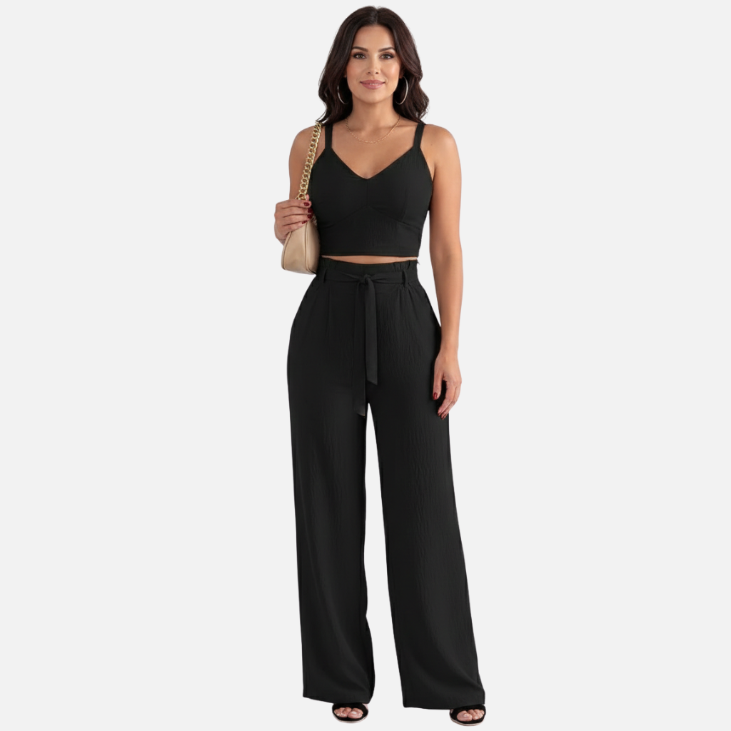 Velqlo | Ensemble pantalon à bretelles slim fit pour femme Tenue habillée