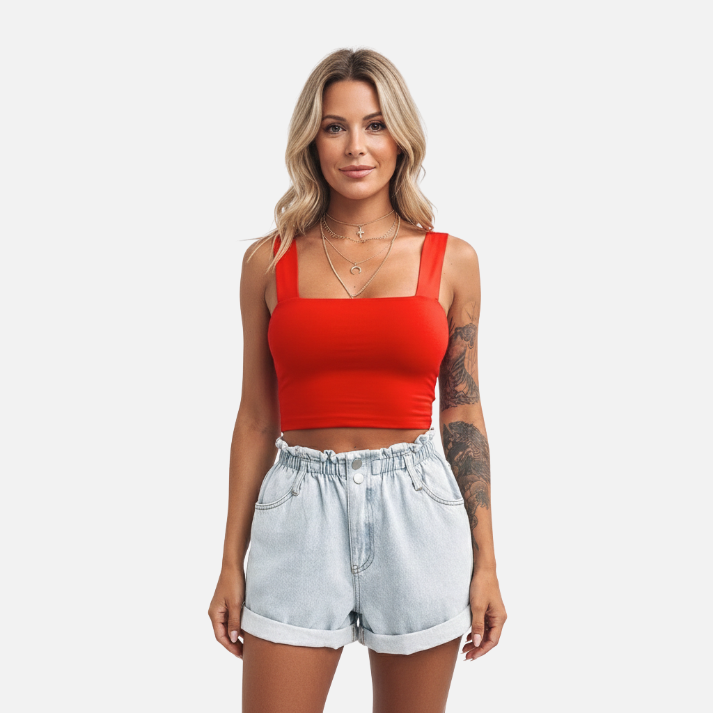 Velqlo | Débardeur court ajusté pour femme, idéal pour l'été