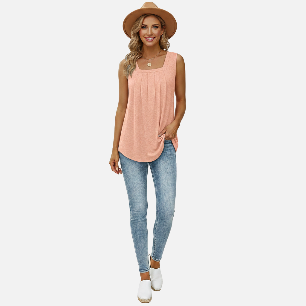 Velqlo | Débardeur ample à encolure carrée pour femme, chemise d'été