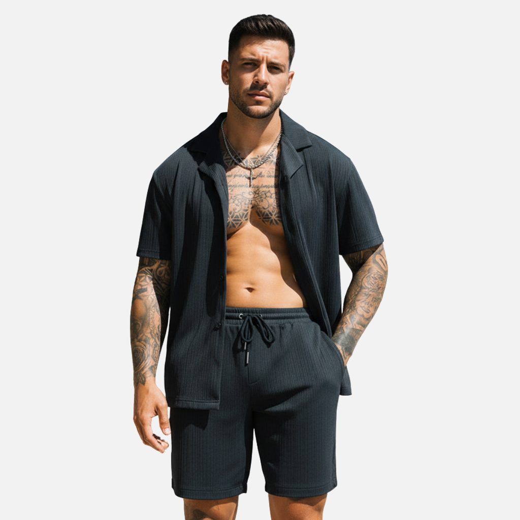 Velqlo | Ensemble Chemise et Short d’Été pour Homme Assorti