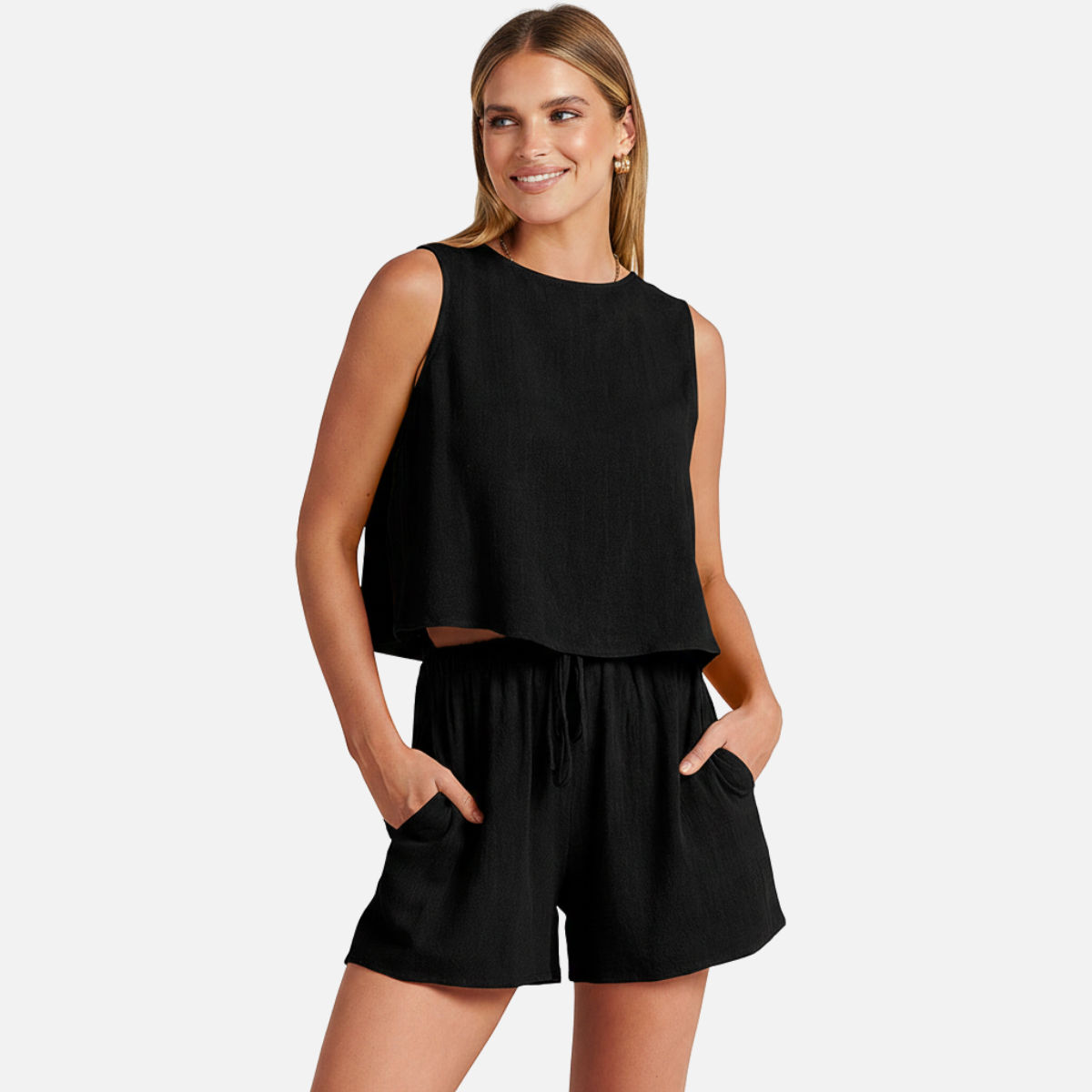 Velqlo | Ensemble short et débardeur d'été léger pour femme