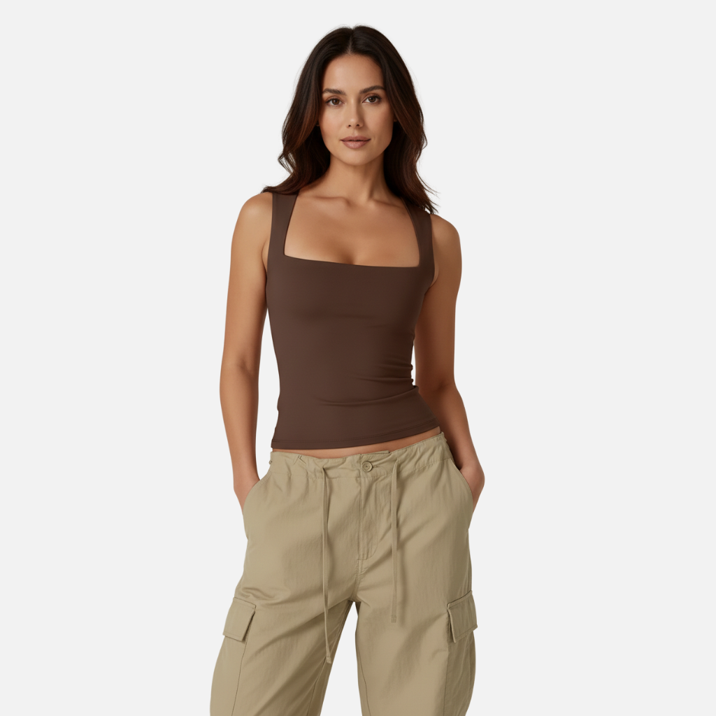 Velqlo | Débardeur slim fit à encolure carrée pour femme, idéal pour l'été