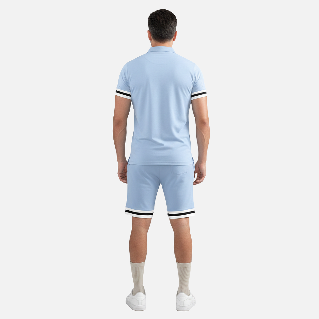 Velqlo | Ensemble assorti polo et short d'été pour homme tenue décontractée