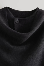 Manteau Femme en Laine Mélangée Velqlo avec Col Écharpe