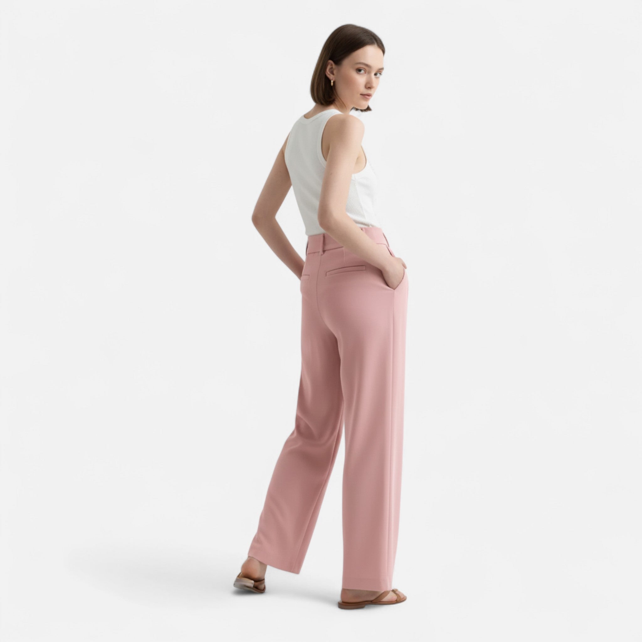Velqlo | Pantalons larges taille haute pour femmes – Coupe classique ajustée