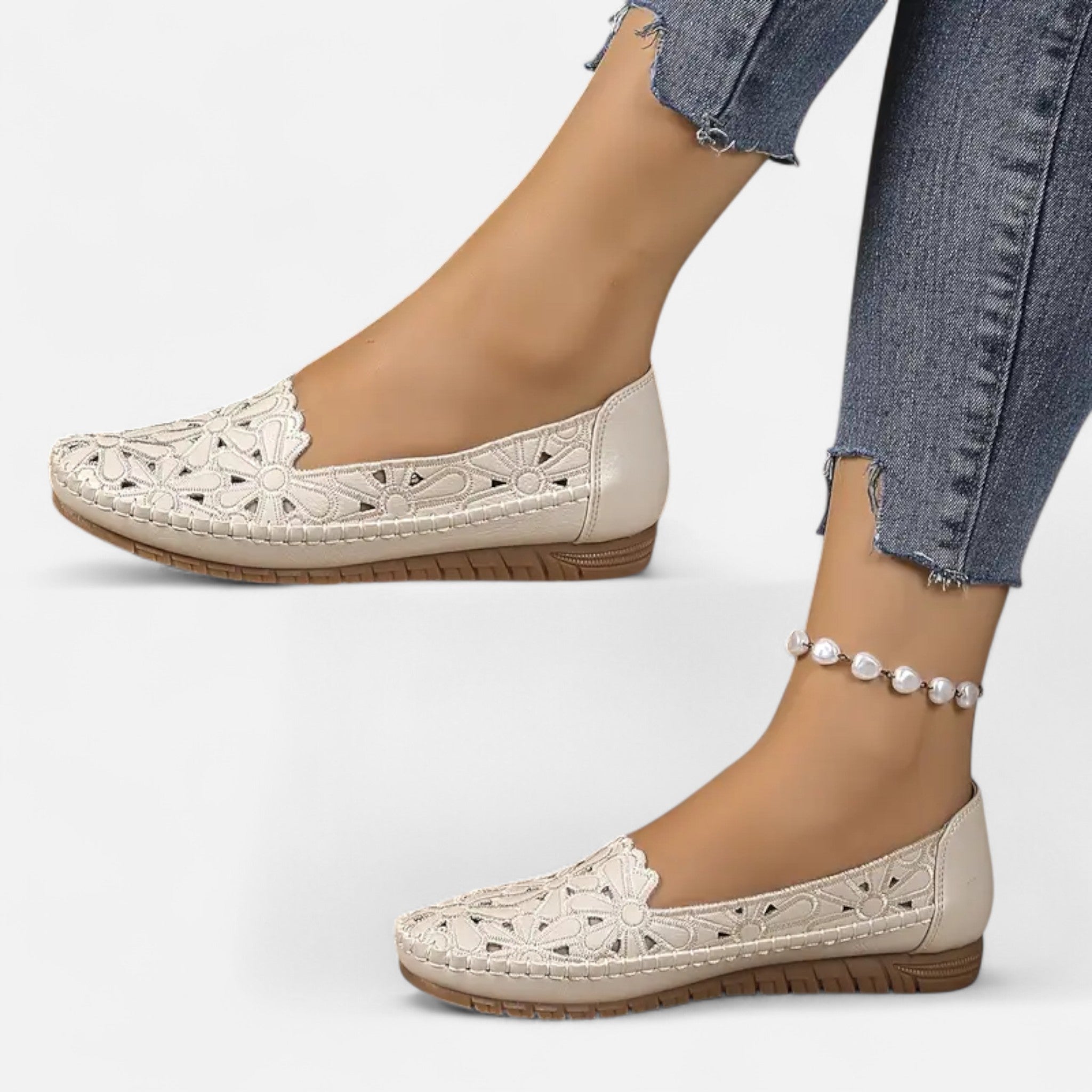 Velqlo | Chaussures plates à enfiler avec lacets pour femmes