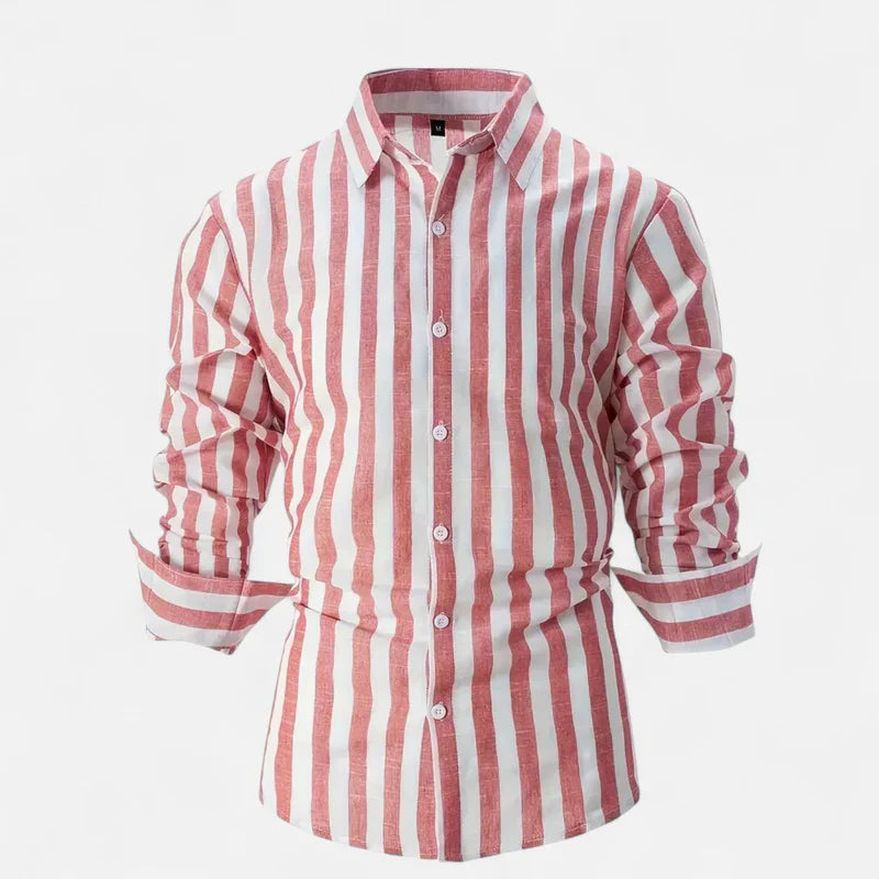 Velqlo | Chemise à Rayures en Lin Mélangé – Fraîcheur Estivale et Allure Riviera Homme