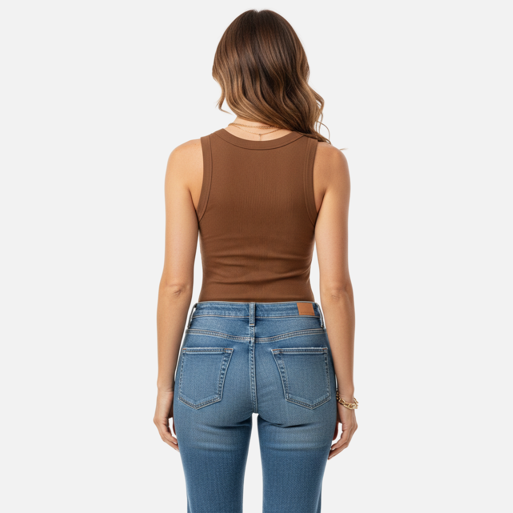 Velqlo | Débardeur sans manches pour femme avec soutien-gorge intégré, coupe ajustée