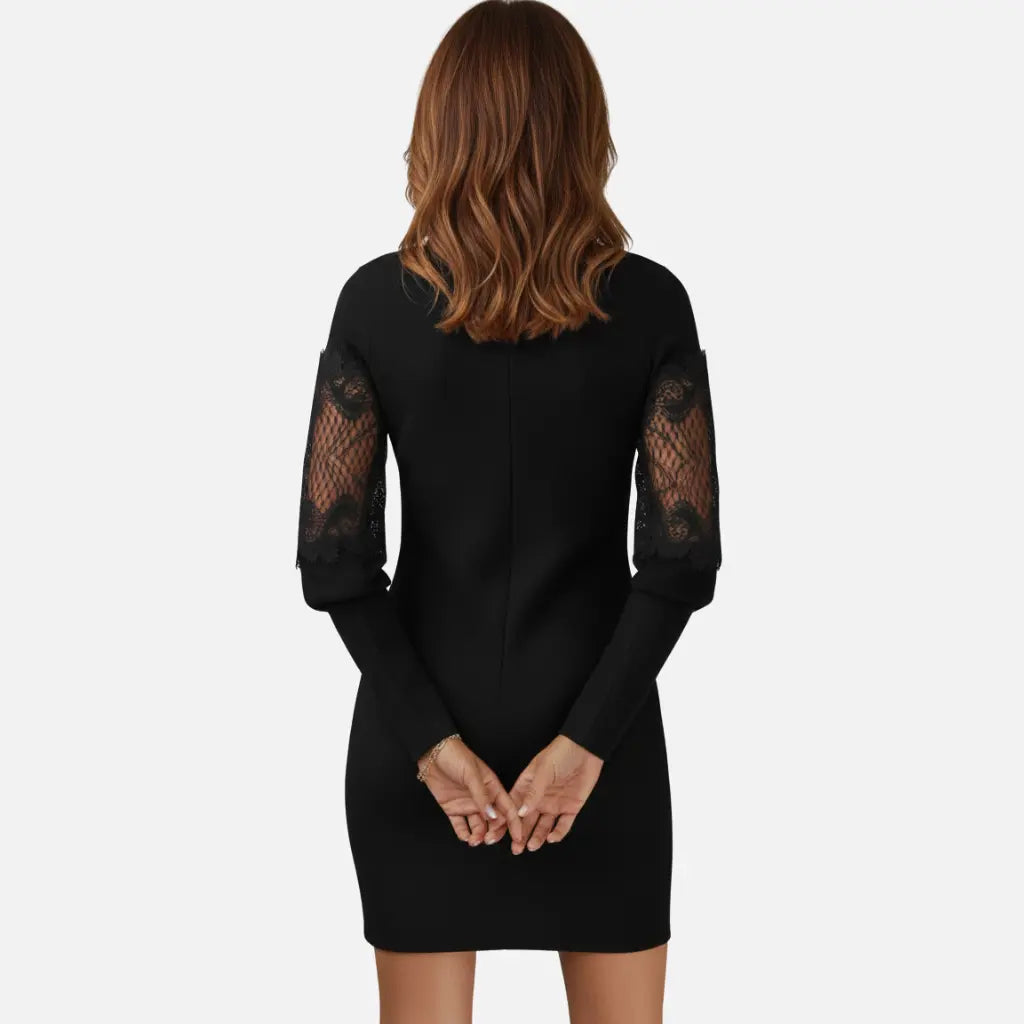 Velqlo | Robe élégante à col en V en dentelle pour femmes, idéale pour les occasions spéciales